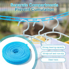 Windfall Portable Windproof Clothesline for Drying - Non Slip Laundry Line Rope