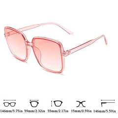 Large Square Sunglasses Candy UV400 Sun Shades for Party Beach Travel