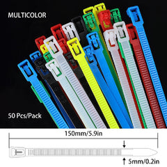 Reusable Zip Ties Bundling Ties For Indoor And Outdoor