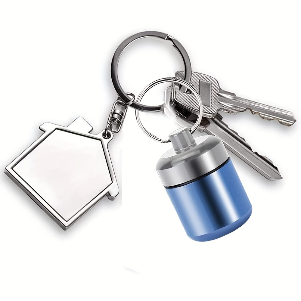 Compact Keychain Pill Box with Earplug Storage for Travel and Outdoors