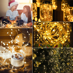 Solar Mason Jar Lid Lights LED Waterproof Fairy String Lights Garden Decor