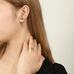 Vintage Sword Style Earrings Girl's Stud Ornaments Drill Dagger Earrings