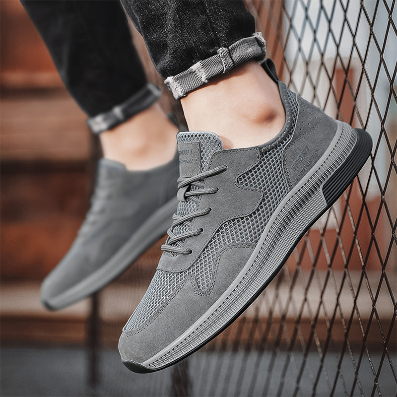 Men's Breathable Lace Up Mesh Sneakers For Summer Outdoor Walking