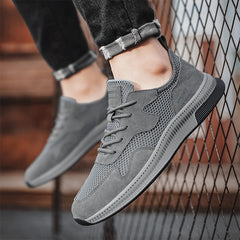 Men's Breathable Lace Up Mesh Sneakers For Summer Outdoor Walking