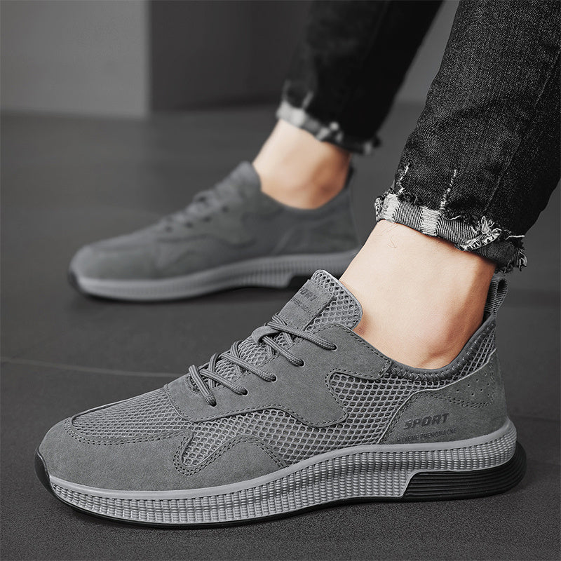 Men's Breathable Lace Up Mesh Sneakers For Summer Outdoor Walking
