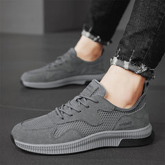 Men's Breathable Lace Up Mesh Sneakers For Summer Outdoor Walking