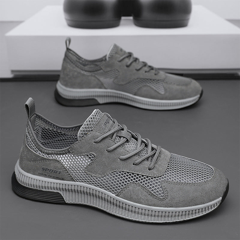 Men's Breathable Lace Up Mesh Sneakers For Summer Outdoor Walking
