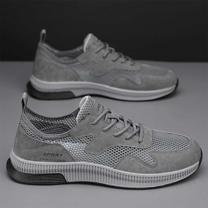 Men's Breathable Lace Up Mesh Sneakers For Summer Outdoor Walking