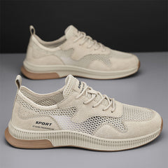 Men's Breathable Lace Up Mesh Sneakers For Summer Outdoor Walking