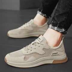 Men's Breathable Lace Up Mesh Sneakers For Summer Outdoor Walking