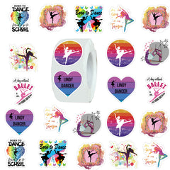 500pcs Dance Label Stickers 2.54 Cm 10 Patterns Reusable Tape Set Unisex