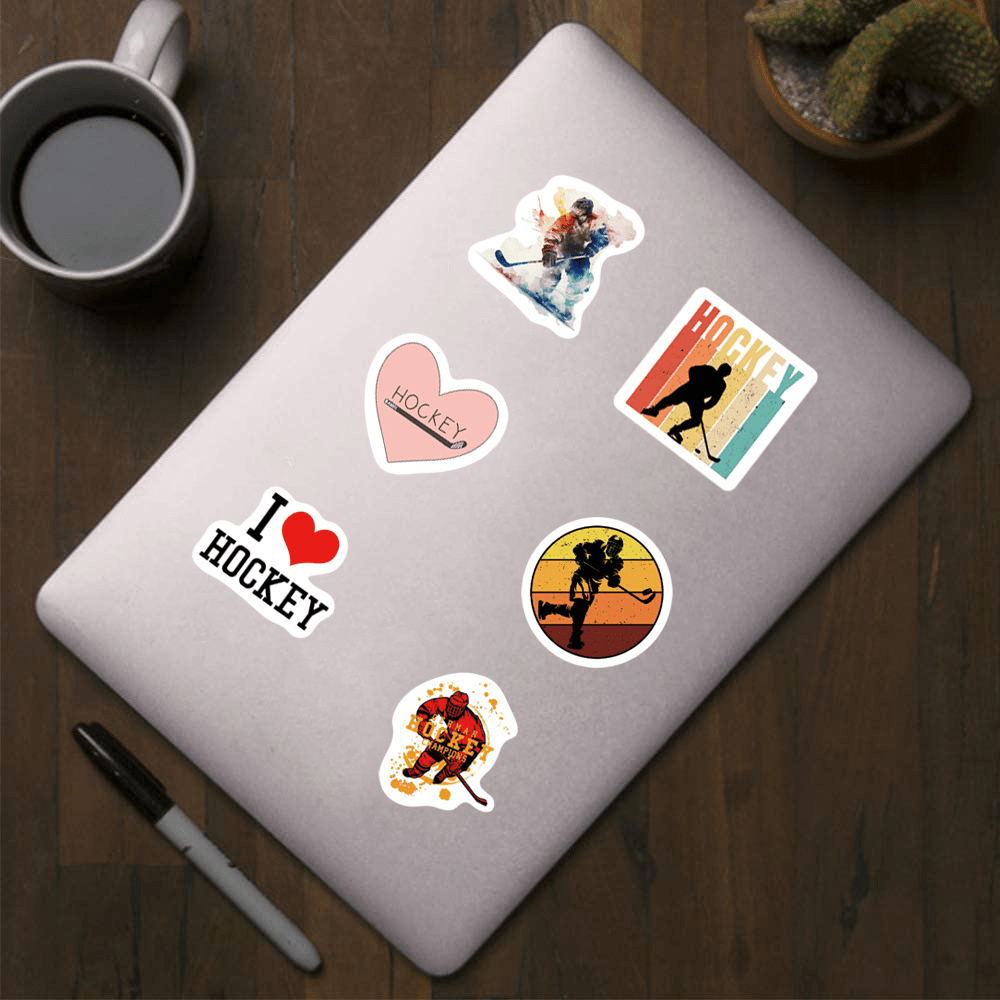 500pcs Hockey Stickers 2 54 Cm 10 Patterns Pack Cartoon Decals Vinyl Sticker