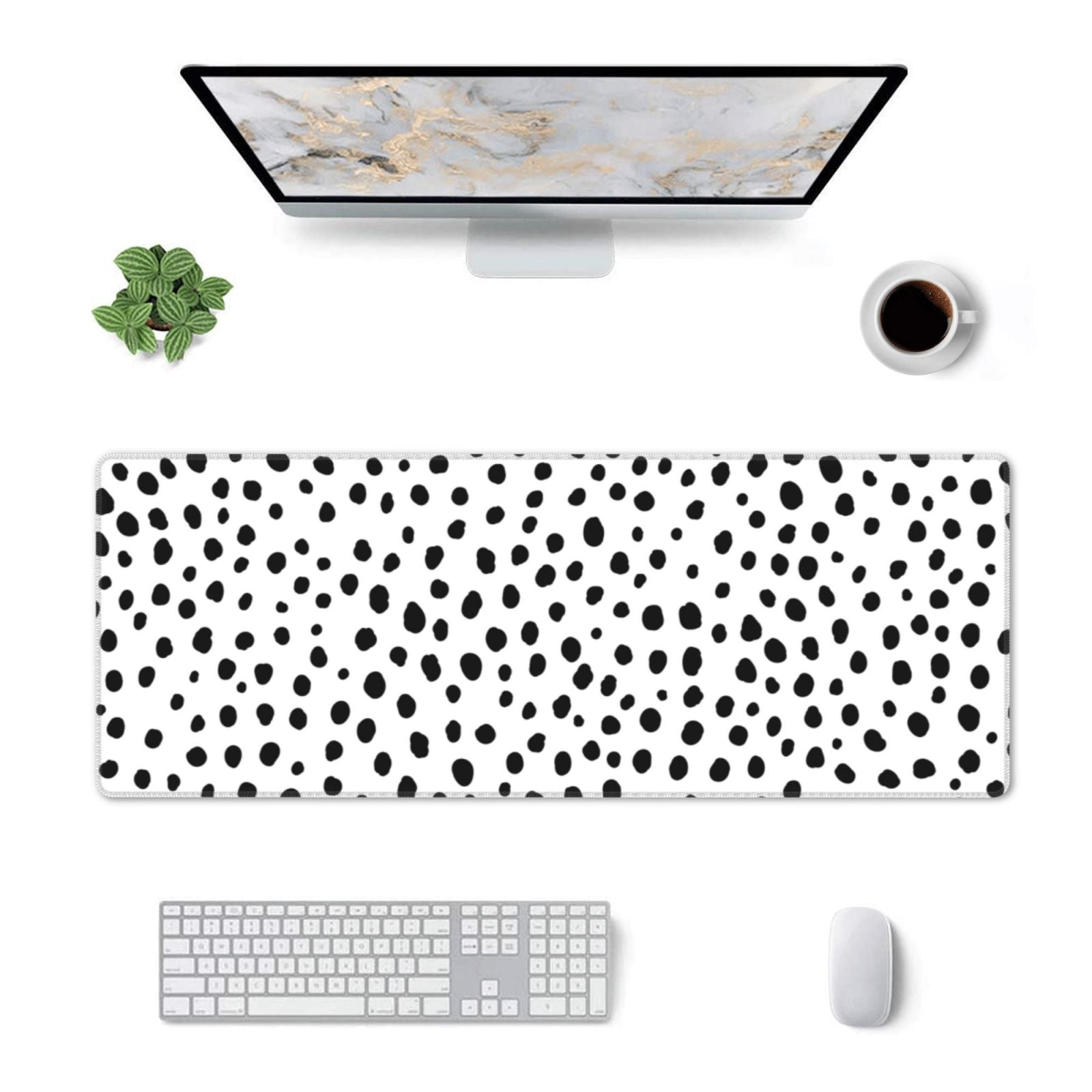 Boho Style Dot Pattern Large Mouse Desk Pad XL Mousepad