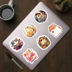500pcs Hamster Cartoon Round Adhesive Stickers DIY Tape Decor Teens Adults Gift