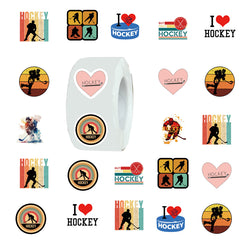 500pcs Sports Hockey Round Stickers 2.54cm Labels
