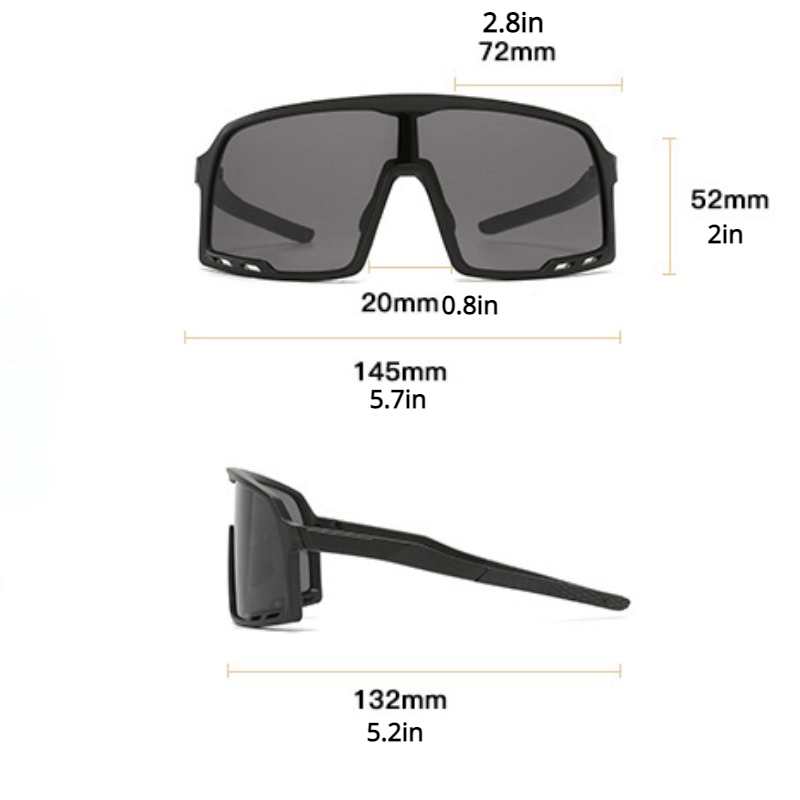 Men's Cycling Sunglasses Large Frame Sports Glasses