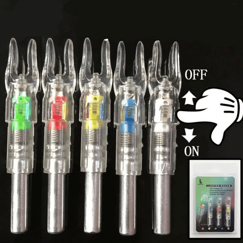 3pcs Lighted Bow LED Glowing Arrow Nock Tail for 6.2mm Arrow Shaft
