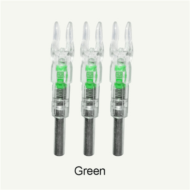 3pcs Lighted Bow LED Glowing Arrow Nock Tail for 6.2mm Arrow Shaft