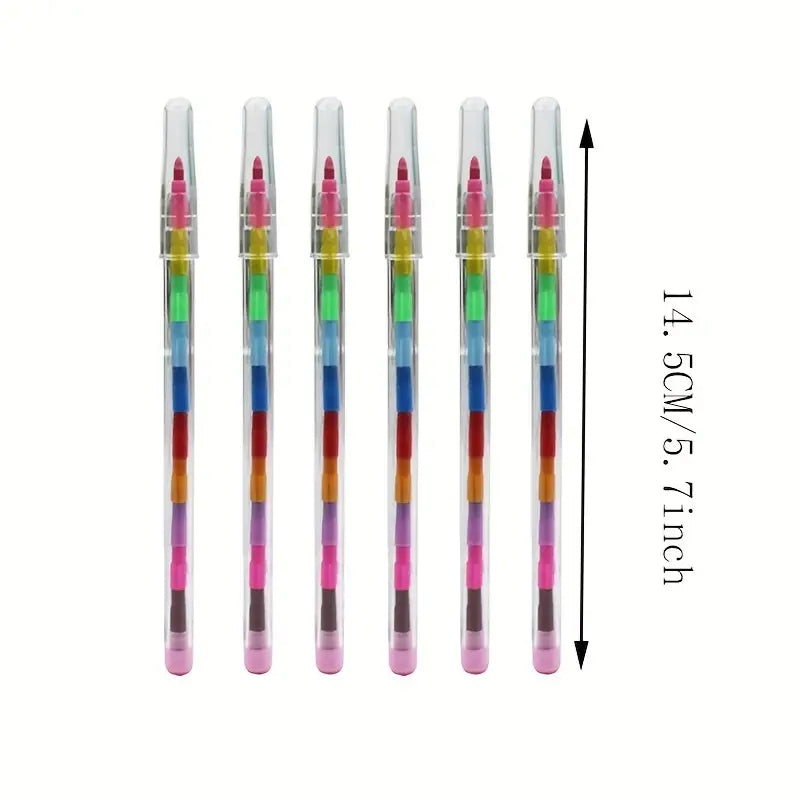 10pcs Building Blocks Crayons Round Painting Sticks Student Stationery