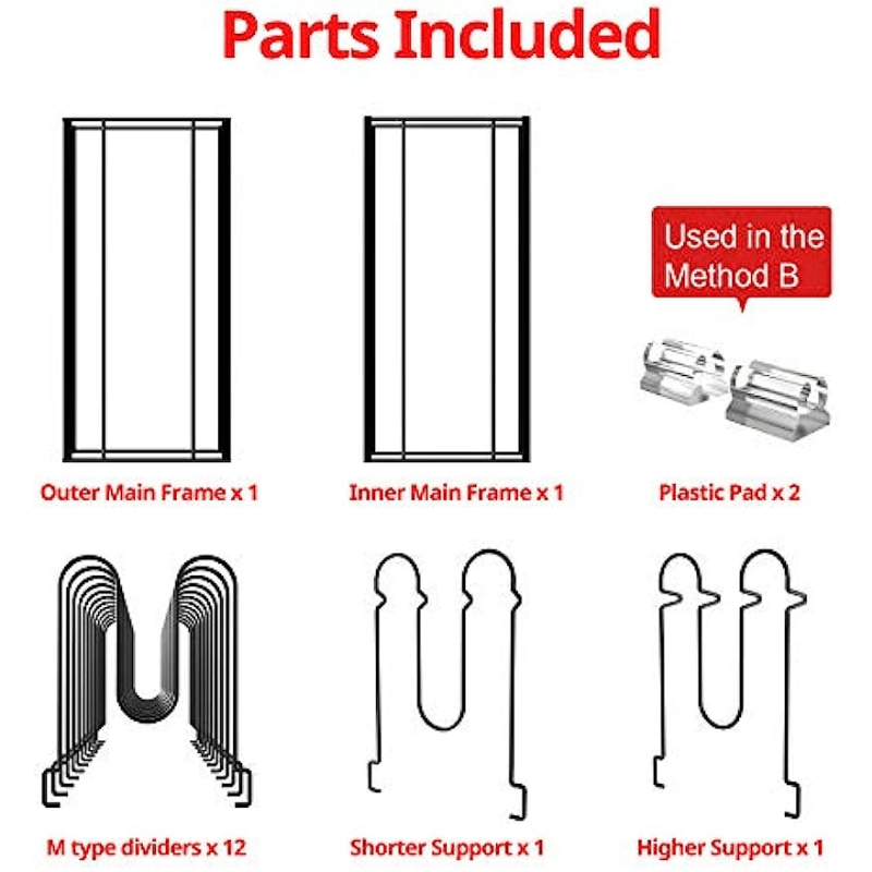 Expandable Pot Organizer Rack Under Cabinet with 4 Storage Positions