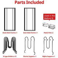 Expandable Pot Organizer Rack Under Cabinet with 4 Storage Positions