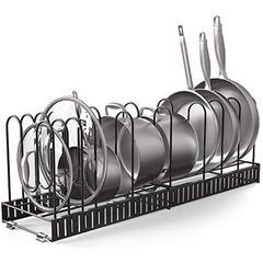 Expandable Pot Organizer Rack Under Cabinet with 4 Storage Positions