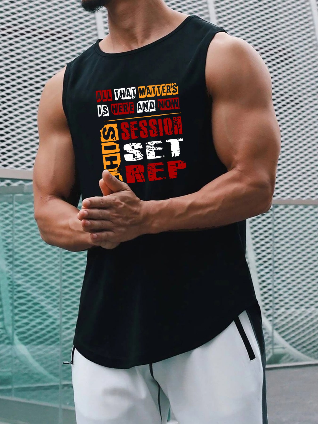 Men's Quick Dry Sleeveless Shirt Active Loose Tank Top
