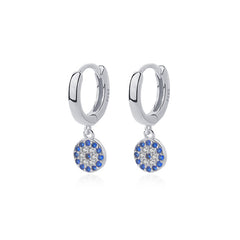S925 Sterling Silver Devil's Eye Evil Eye Earrings Retro Ear Buckles
