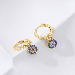 S925 Sterling Silver Devil's Eye Evil Eye Earrings Retro Ear Buckles