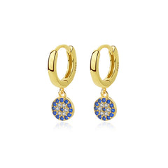 S925 Sterling Silver Devil's Eye Evil Eye Earrings Retro Ear Buckles