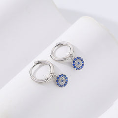 S925 Sterling Silver Devil's Eye Evil Eye Earrings Retro Ear Buckles