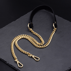 1pc Bag Metal Chain Replacement PU Leather Bags Straps For DIY Handbag Handles