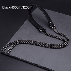 1pc Bag Metal Chain Replacement PU Leather Bags Straps For DIY Handbag Handles
