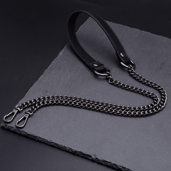 1pc Bag Metal Chain Replacement PU Leather Bags Straps For DIY Handbag Handles