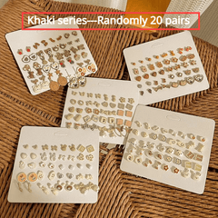20 Pairs Resin Earrings Heart Leaf Geometric Stud Earrings For Girls