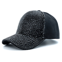 Sparkling Artificial Diamond Adjustable Baseball Cap Sun Hat