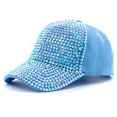 Sparkling Artificial Diamond Adjustable Baseball Cap Sun Hat
