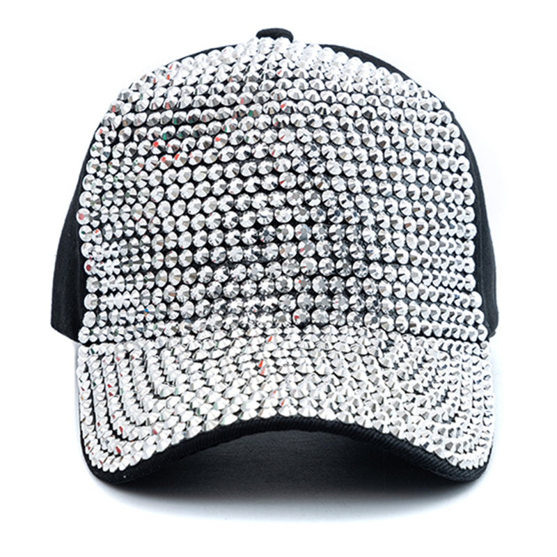 Sparkling Artificial Diamond Adjustable Baseball Cap Sun Hat
