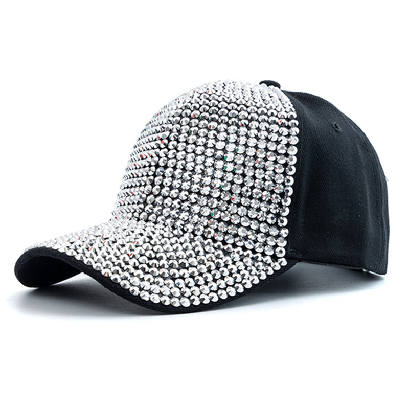 Sparkling Artificial Diamond Adjustable Baseball Cap Sun Hat