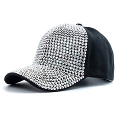 Sparkling Artificial Diamond Adjustable Baseball Cap Sun Hat