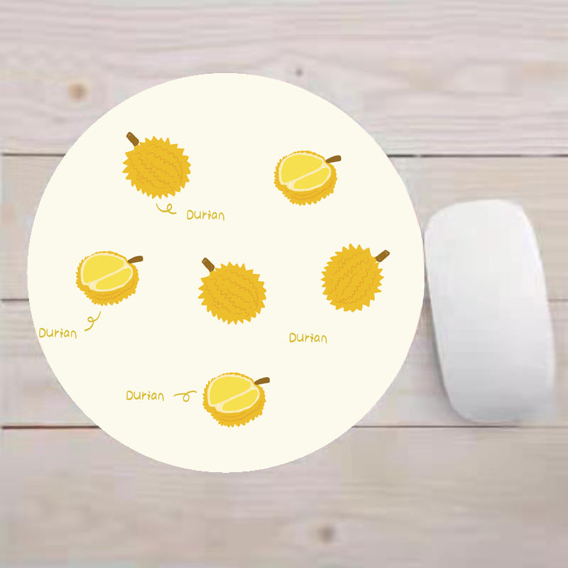 Floral Letter Print Round Non-slip Mouse Pad for Office Home Computer Gaming