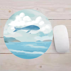 Floral Letter Print Round Non-slip Mouse Pad for Office Home Computer Gaming