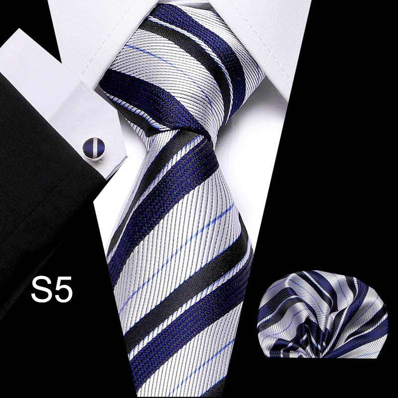 1pc Business Tie Set with Cuff Square Scarf