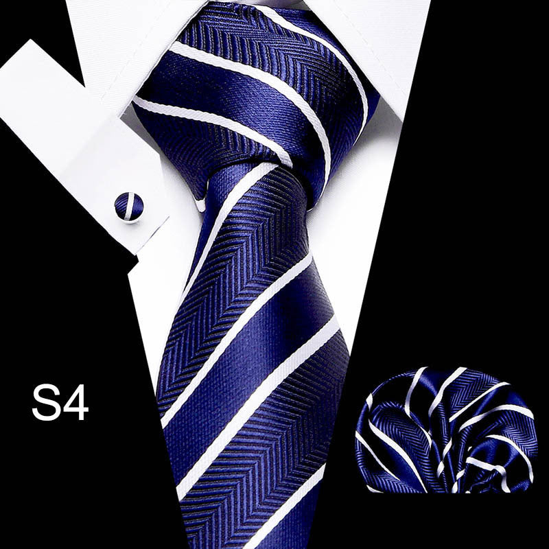1pc Business Tie Set with Cuff Square Scarf