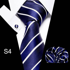 1pc Business Tie Set with Cuff Square Scarf