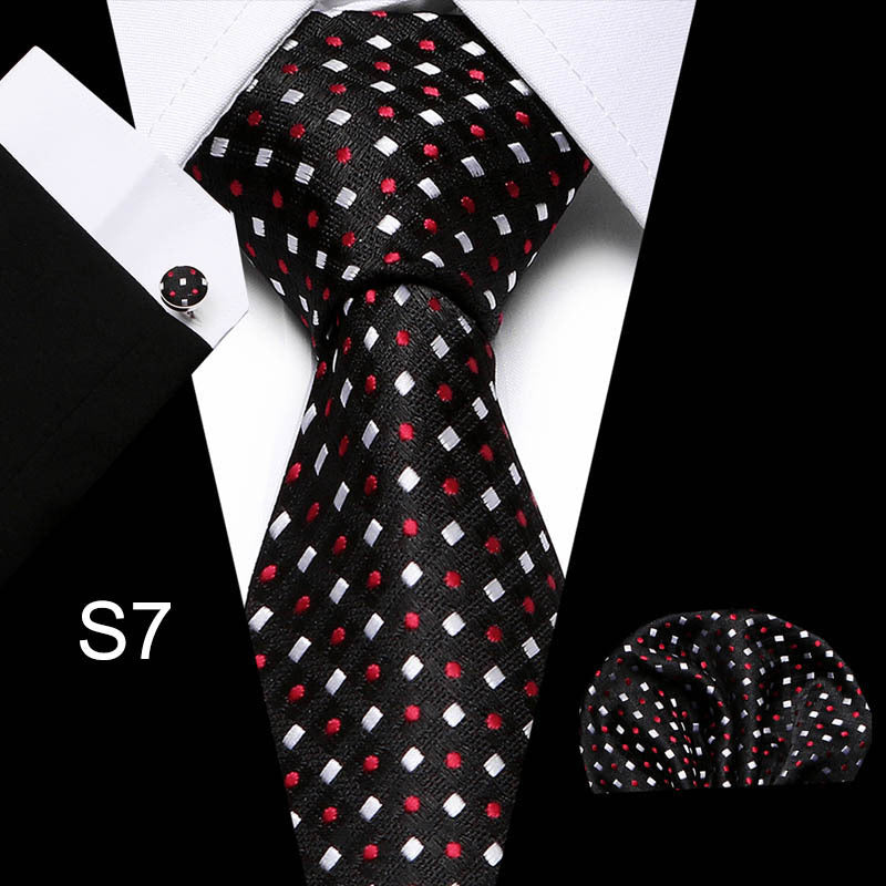 1pc Business Tie Set with Cuff Square Scarf