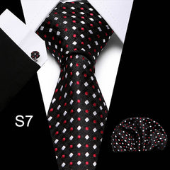 1pc Business Tie Set with Cuff Square Scarf