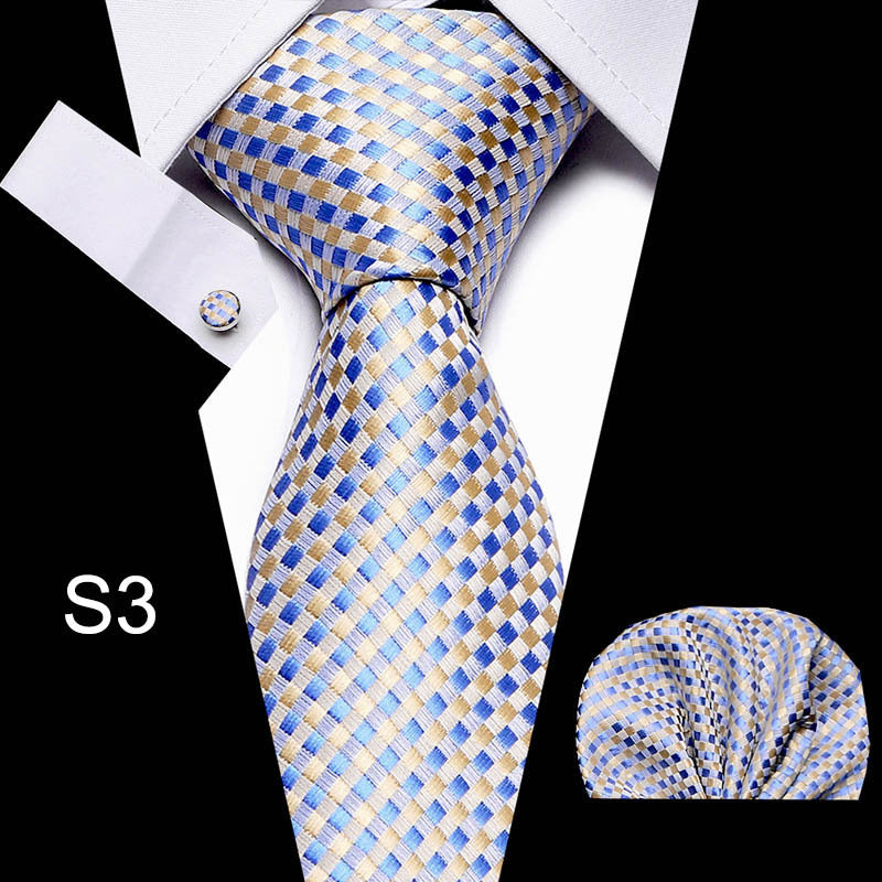 1pc Business Tie Set with Cuff Square Scarf
