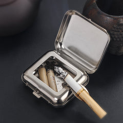 Mini Metal Ashtray Portable Small Ashtray Outdoor Pocket Ashtray