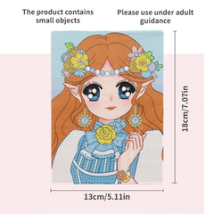 Cartoon Beauty Girl Diamond Painting DIY With Diamond Painting Sticker